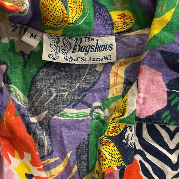 VINTAGE The Bagshaws of St. Lucia Hawaiian set jungle print - Picture 2 of 6